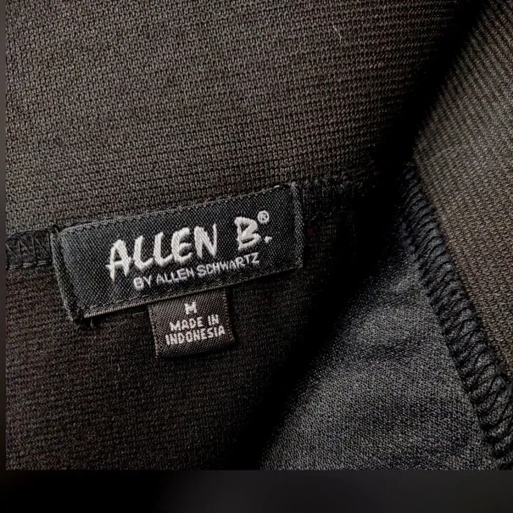 Allen B. By Allen Schwartz Black Skirt Studded Pull-on Zip Up Mini Skirt Medium